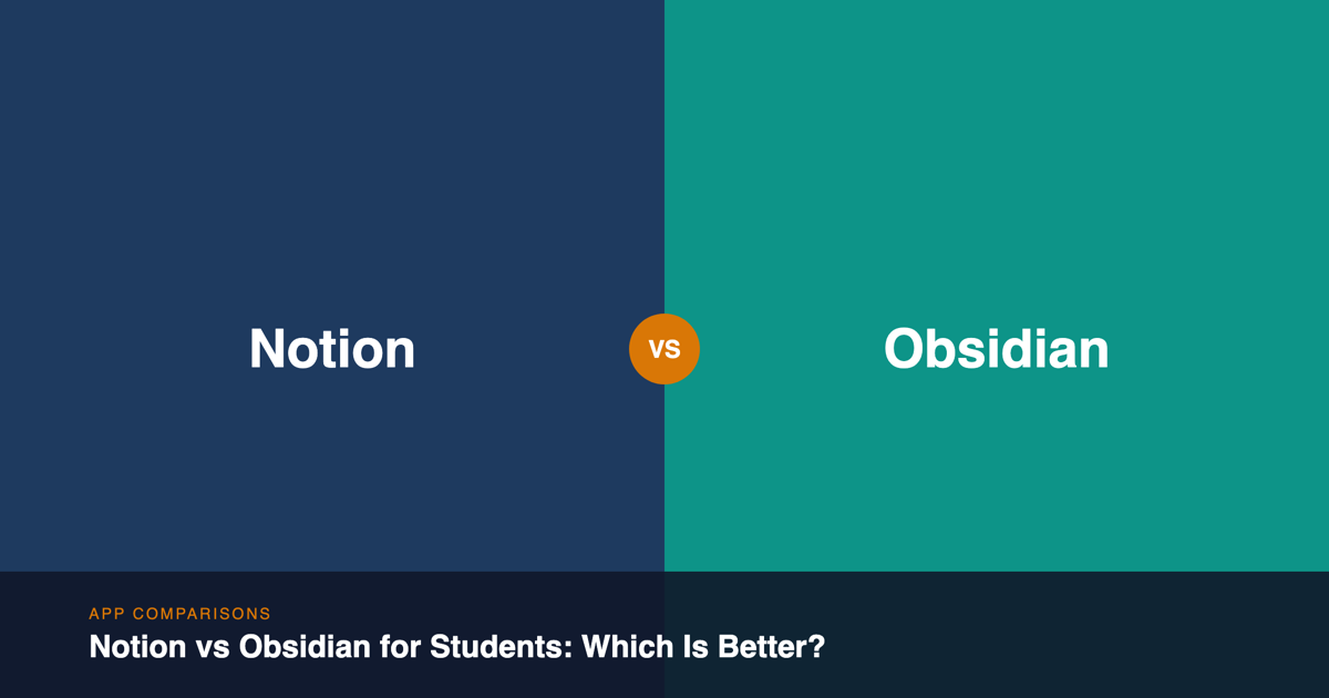Notion vs Obsidian comparison for students cover image